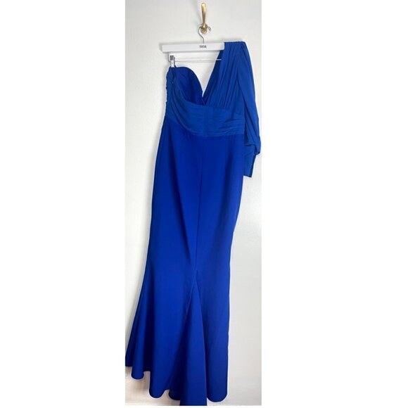ELLE ZEITOUNE Charles One Shoulder Gown in Blue Size Large - Picture 9 of 14